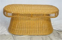 Mid Century Natural Wicker Rattan 36" Sofa Table