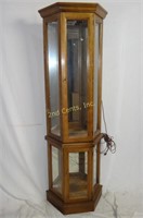 72" Three Sided Glass Wood Curio Display Cabinet