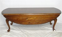 Cherry Wood 48" Queen Anne Drop Leaf Coffee Table