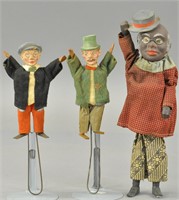 THREE GERMAN COMPOSITION SQUEEZE TOYS