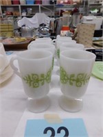2 Kahlua mugs - 8 pedestal mugs with green design