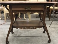 WALNUT EAST LAKE STYLE TABLE WITH DRAWER