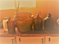 OLD BOTTLES, BUCKETS, AND JUGS