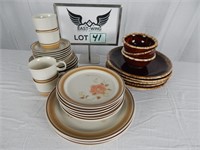 Vintage Stoneware and Ceramic plate sets.