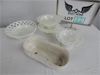 Lot of Milk Glass