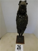 21" tall sculpture of a girl - Alva 1976, signed