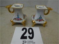 Pair of 4" tall candlestick holders marked TK