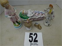 Porcelain baby in basket, ballerina, baby shoe, 2