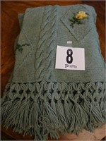 Light green afghan with flowers