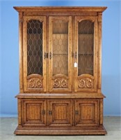 Large Breakfront Old World Style China Cabinet