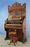 Circa 1910 Fancy Carved Cornish Co. Reed Organ