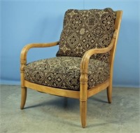 Large Tuscan Style Armchair in Maple Finish