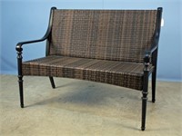 Metal and Wicker/Rattan Settee or Bench