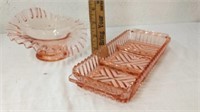 Pair of depression glass pieces nice condition