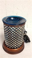 Scentsy wax melting pot with mosaic blue glass