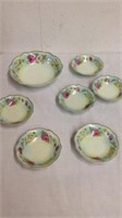 7 piece Bavarian floral bowls