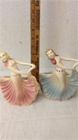 pair of 8 inch tall ceramic collectible figurine