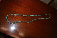 Sterling & Turquoise Bead Necklace 40"