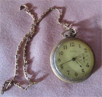 Vintage Elgon pocket watch with chain.