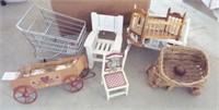 Miniature shopping cart, chair, rocking chair,
