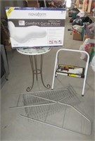 Step stool, plant stand, comfort curve pillow,
