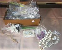 (40+) Bags of costume jewelry including earrings,