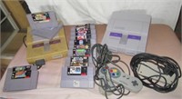 Various game system controllers. All are