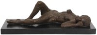 Bronze Figural Reclining Nude Sculpture