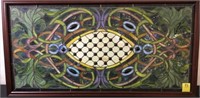 LEADED AND STAINED GLASS ART IN FRAME