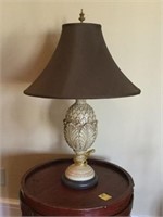 LAMP WITH BROWN SHADE x2