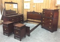 MAHOGANY CARVED  DOUBLE BEDROOM SUIT