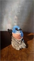 Hand Painted Blue Bird Figurine