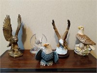 Collection of Bald Eagle Figurines