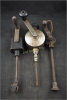 Three Vintage Hand Held Assorted Crank Drills Lot