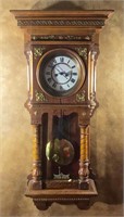 Carved with gold pieces hanging clock