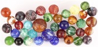 MIXED LOT OF ANTIQUE MARBLES