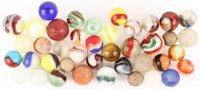 MIXED LOT OF ANTIQUE MARBLES