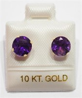 19M- 10k amethyst (3.0ct) earrings