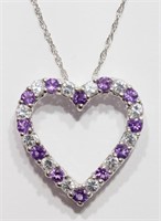 6M- sterling amethyst pendant necklace