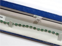 40M- sterling silver emerald tennis bracelet $900
