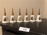 6pcs M.J. Hummell Vintage porcelain bells (b)