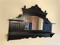 Mocha modern carved display rack w/ mirror