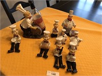 9pcs of Chef kitchen décor figures