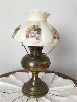 Vintage Rayo Oil Lamp - Electric - Glass Shade