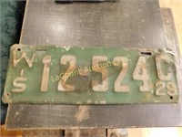 1929 Wisconsin license plate