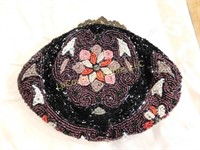 vintage, early beaded purse, w mirror