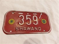 Shawano bicycle license plate