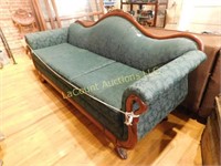 Victorian green sofa, 79 w x 29d