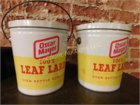 pr Oscar Mayer 100% leaf lard tin pails
