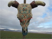 Hand Painted Decorative Bull Skull
